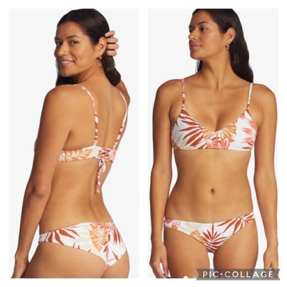 Roxy Printed palm leaf printed Beach Classics Cheeky Bikini Bottoms - Picture 1 of 7